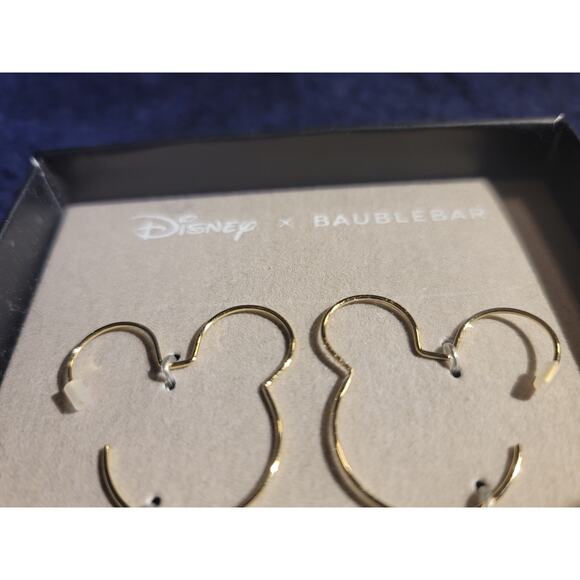 Disney x BaubleBar Mickey Mouse Golden Silhouette Earrings - Picture 1 of 3